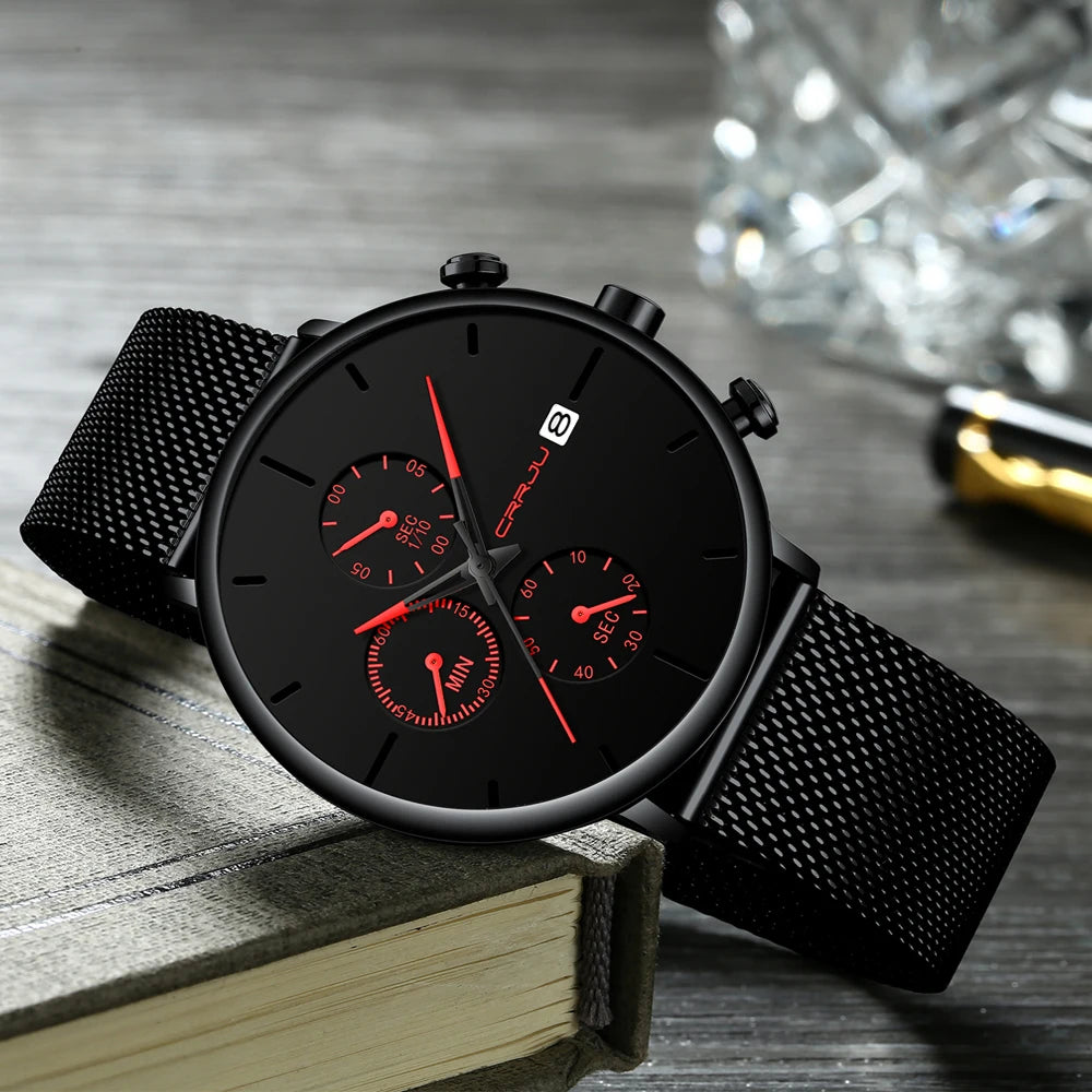 Relógio de Pulso Masculino Fashion com Pulseira Fina