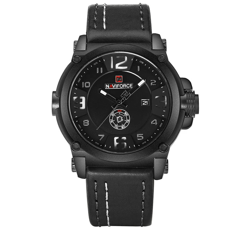 Relógio Masculino Esportivo de Quartzo com Pulseira de Couro PU