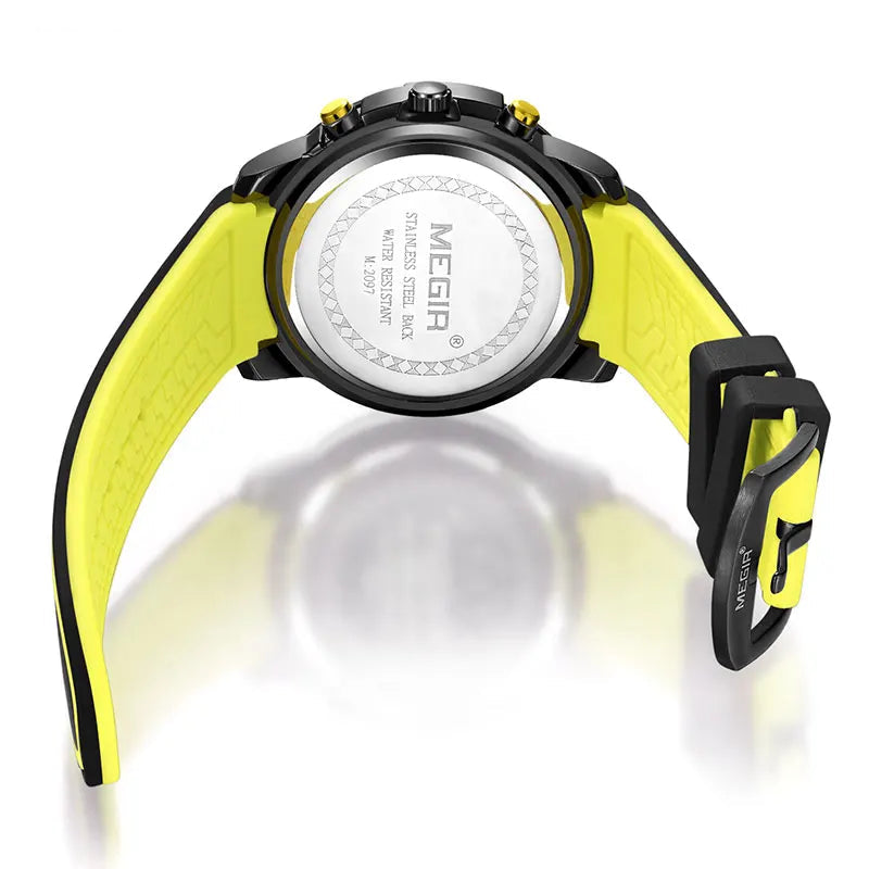 Relógio de Pulso Masculino Esportivo com Pulseira de Silicone Preta