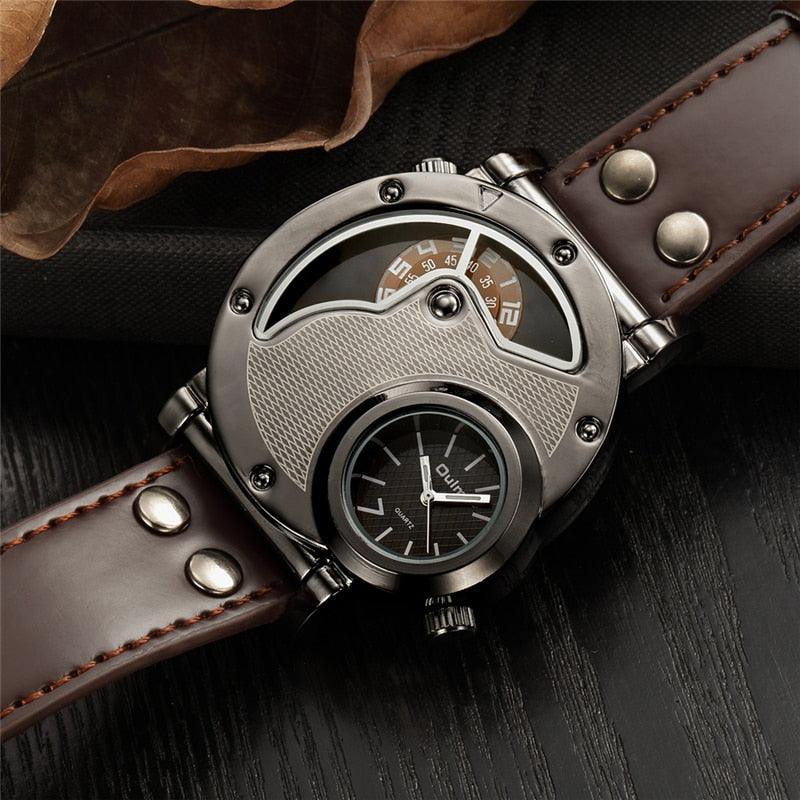 Relógio Masculino Militar Oulm Antique Designer com Movimento de Quartzo - Loja Bruna Modas