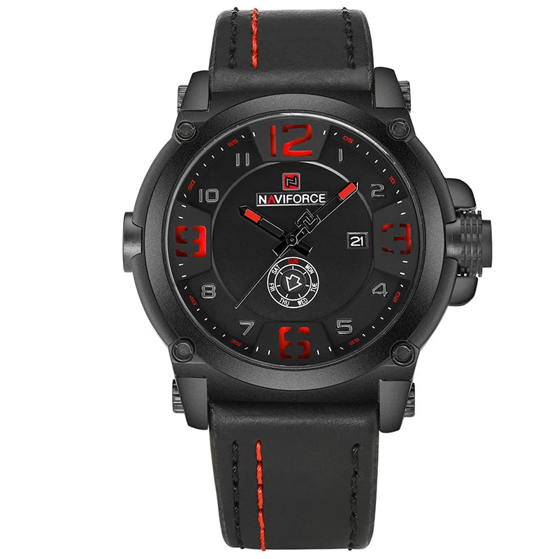 Relógio Masculino Esportivo de Quartzo com Pulseira de Couro PU