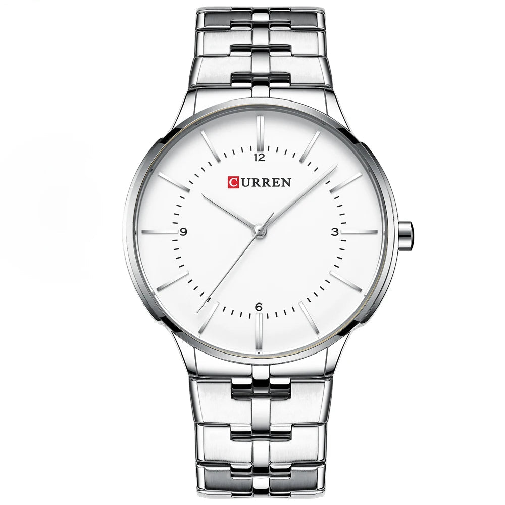 Relógio de Pulso Masculino de Quartzo com Pulseira de Aço