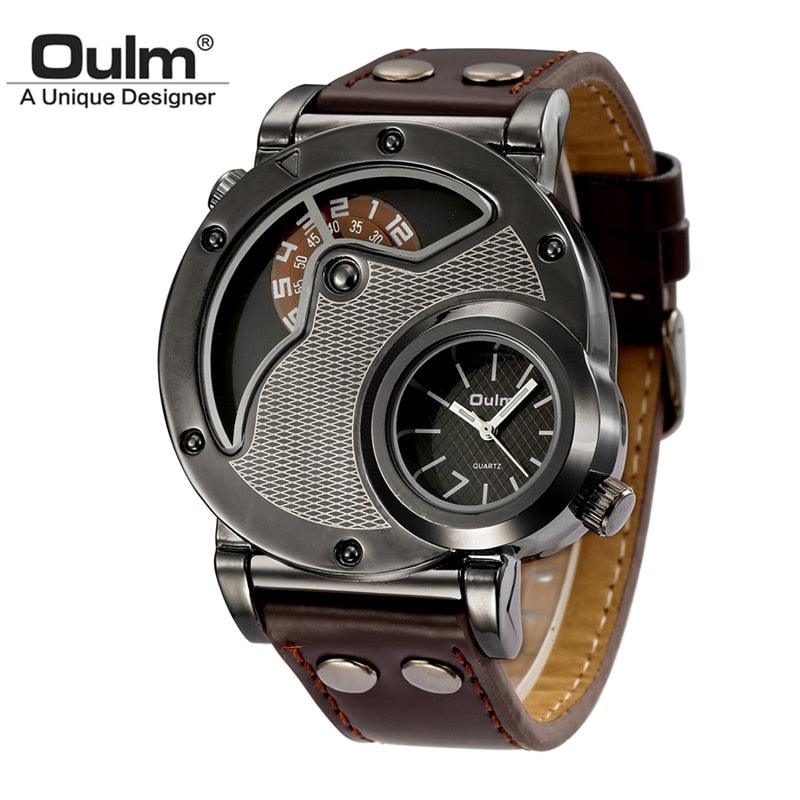 Relógio Masculino Militar Oulm Antique Designer com Movimento de Quartzo - Loja Bruna Modas