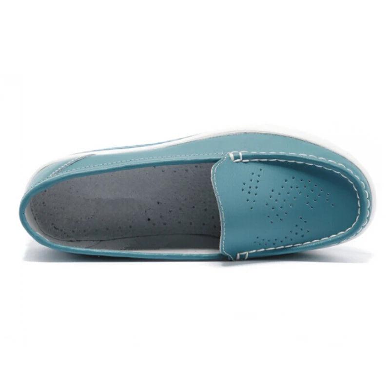 Mocassim Feminino Aurora Plataforma em Couro Legítimo