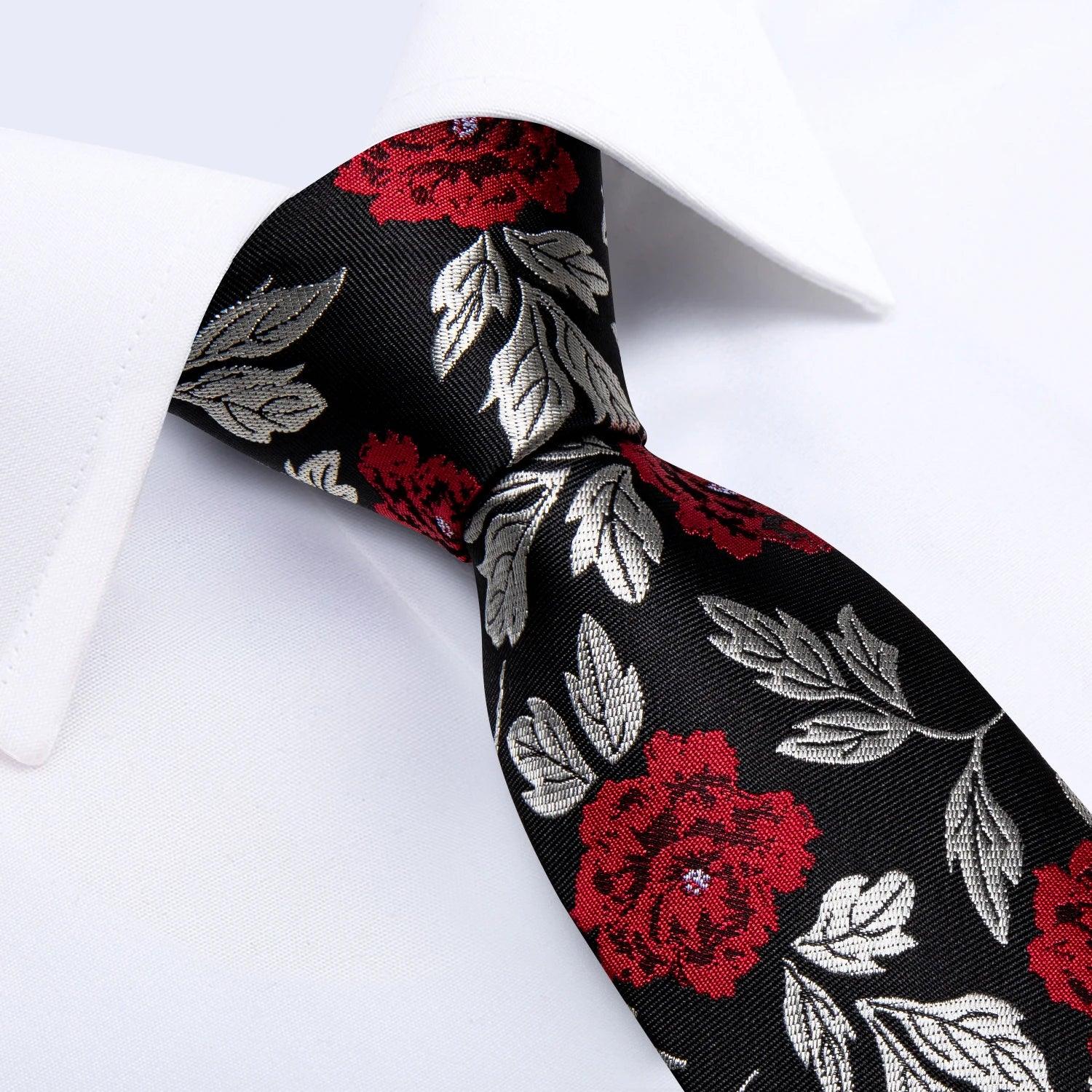 PROMOÇÃO kIt Gravata Masculina Floral de Seda 8 cm