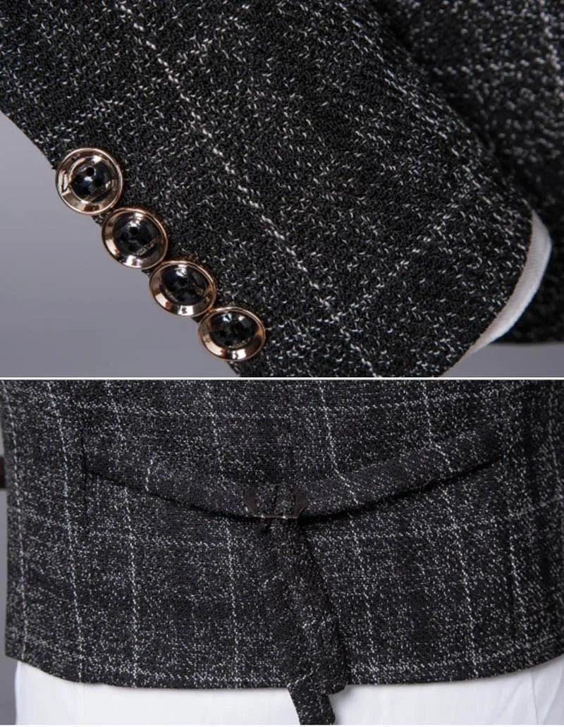 Terno Masculino Xadrez 3 Peças Estilo Britânico - Elegante e Confortável