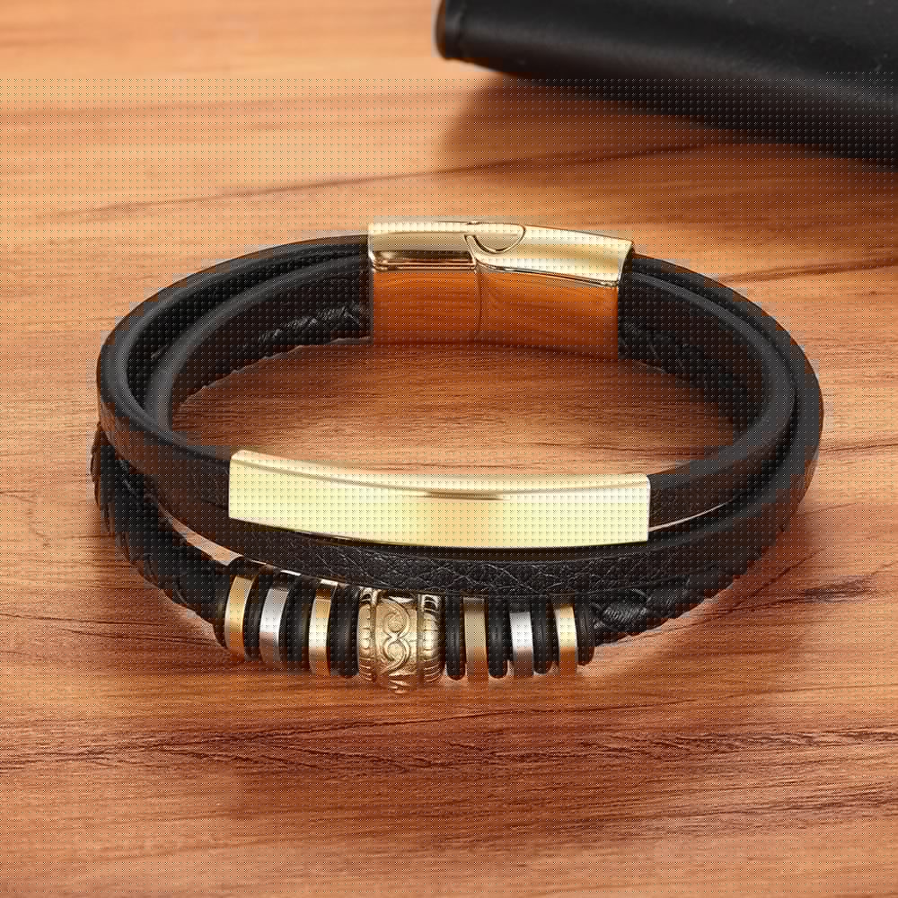 Pulseira Masculina de Couro Cairo