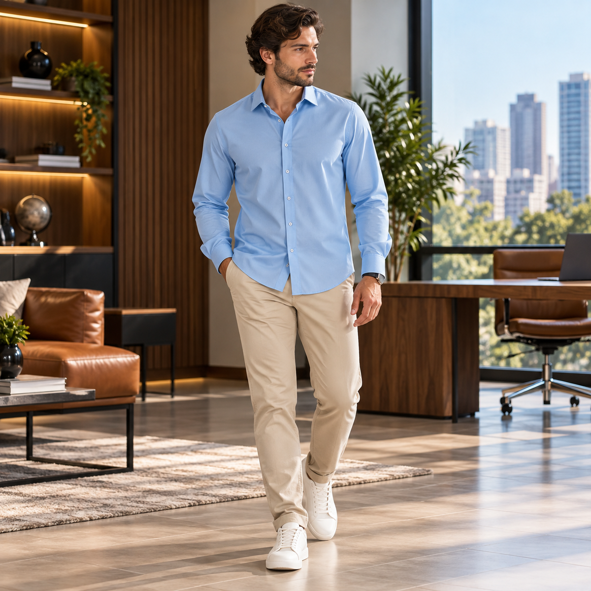 Camisa Masculina Social Slim Stratton