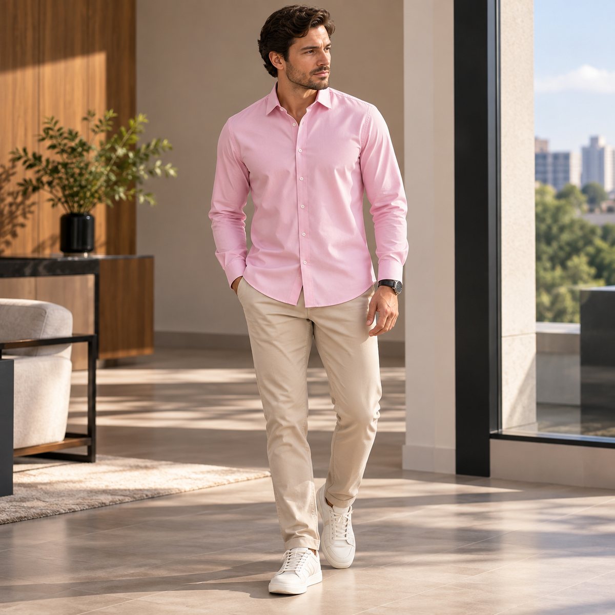 Camisa Masculina Social Slim Stratton
