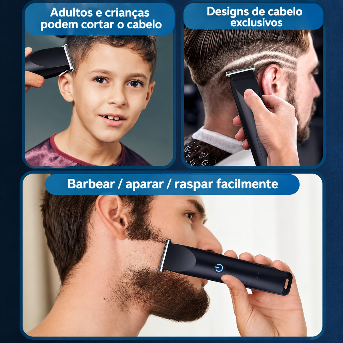 Máquina de Cortar Cabelo e Barba Recarregável BarberForge