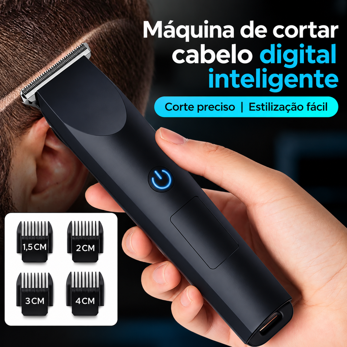 Máquina de Cortar Cabelo e Barba Recarregável BarberForge