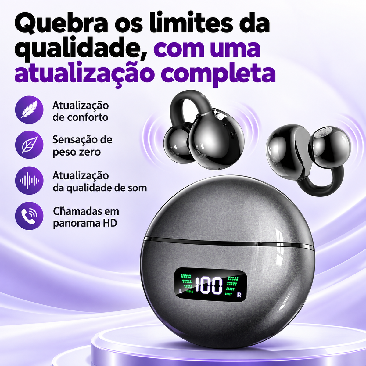 Fone de Ouvido Sem Fio Open Ear PulseWing