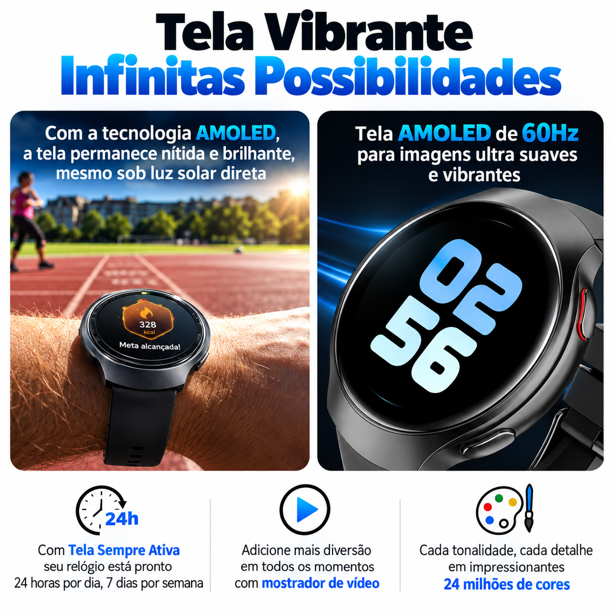 Smartwatch Esportivo GPS AMOLED Nexora