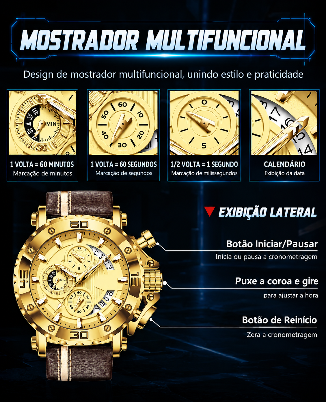 Relógio Masculino Esportivo Rallyborne
