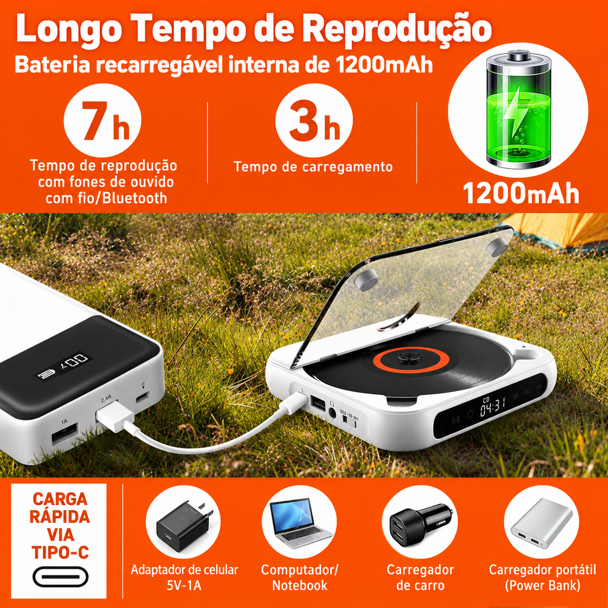 CD Player Portátil Melodisc