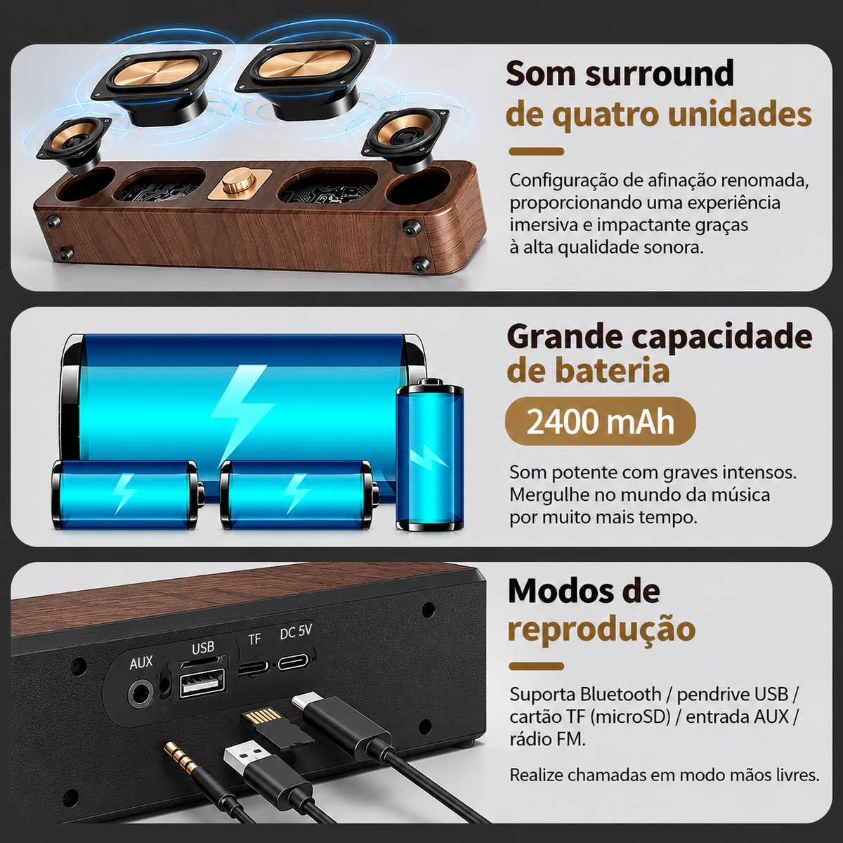 Caixa de Som Retrô Cadensia