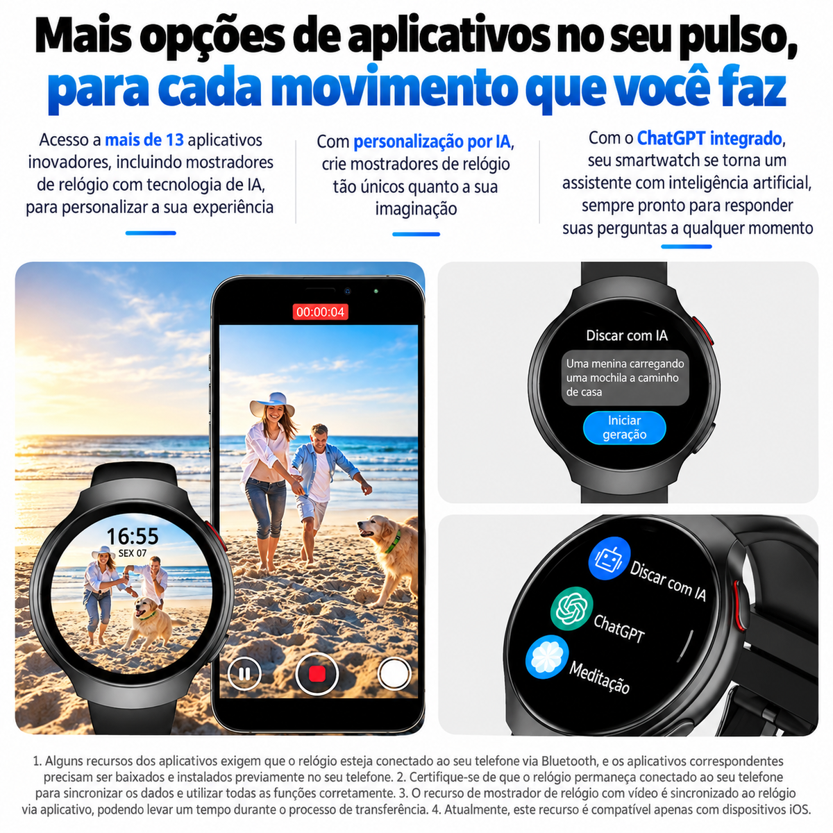 Smartwatch Esportivo GPS AMOLED Nexora