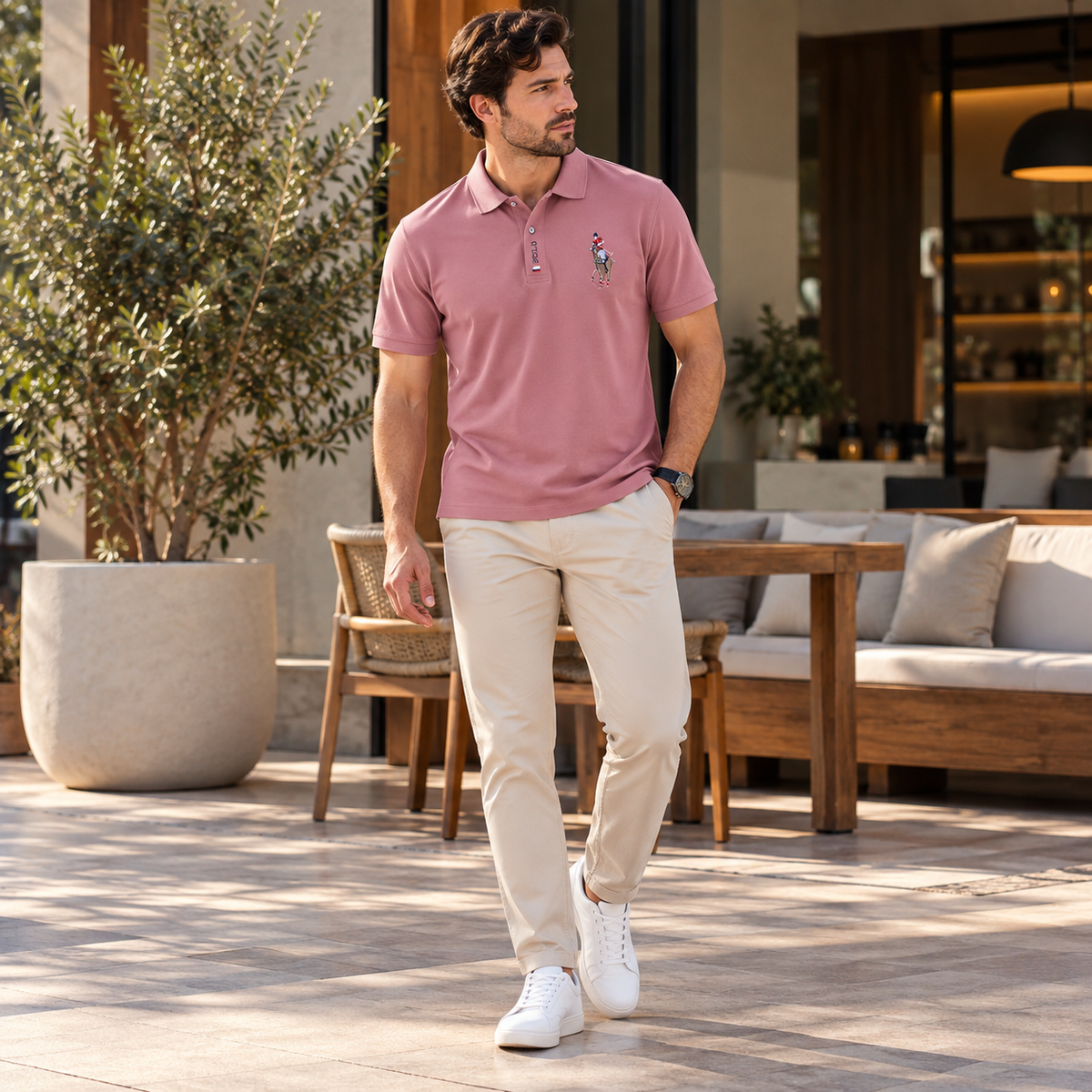 Camisa Polo Masculina Bordada Solvaré