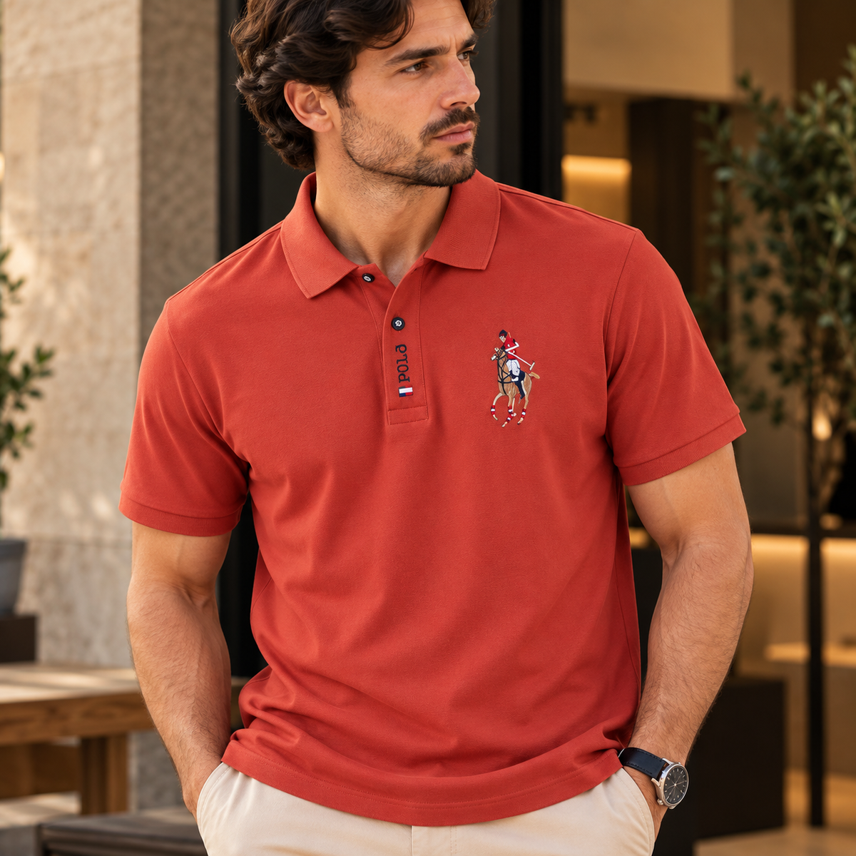 Camisa Polo Masculina Bordada Solvaré
