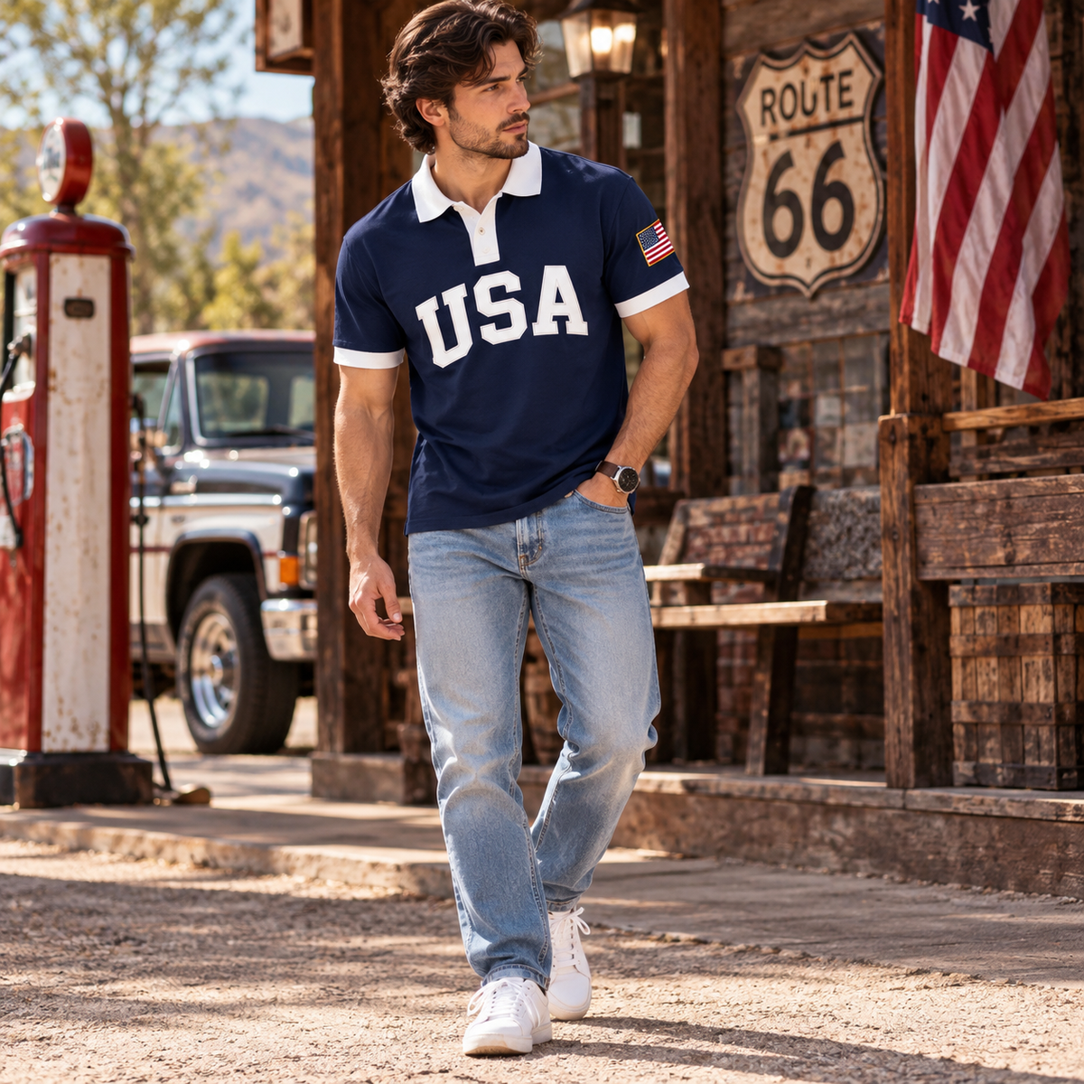 Camisa Polo Masculina Estampada Estandor
