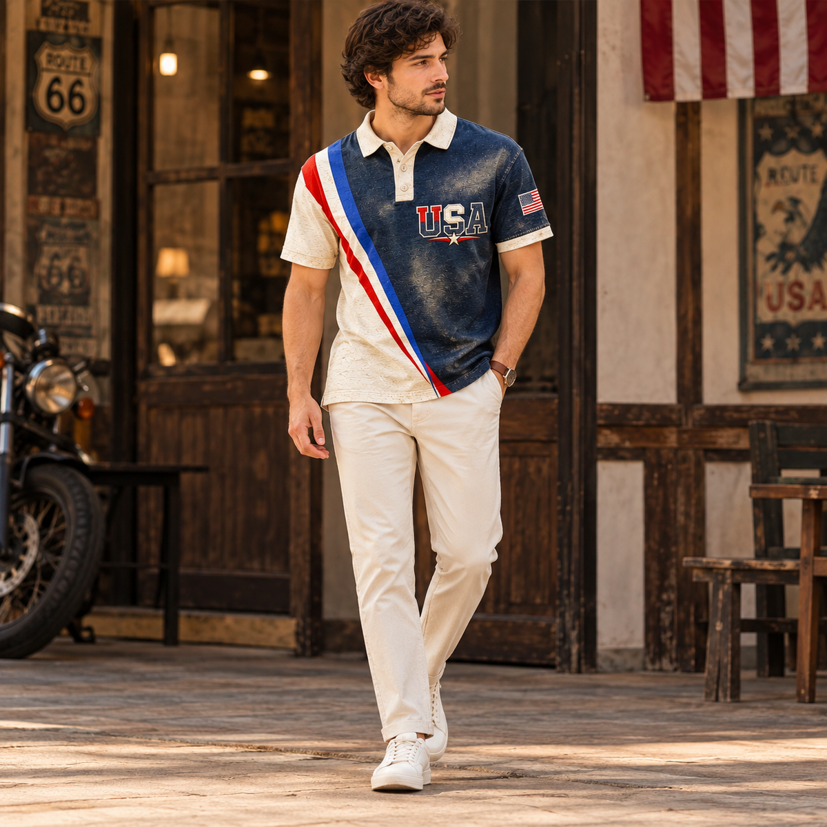 Camisa Polo Masculina Estampada Estandor
