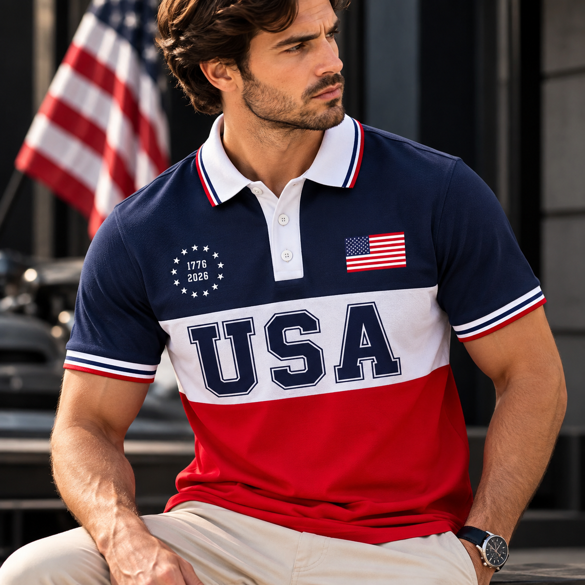 Camisa Polo Masculina Estampada Estandor