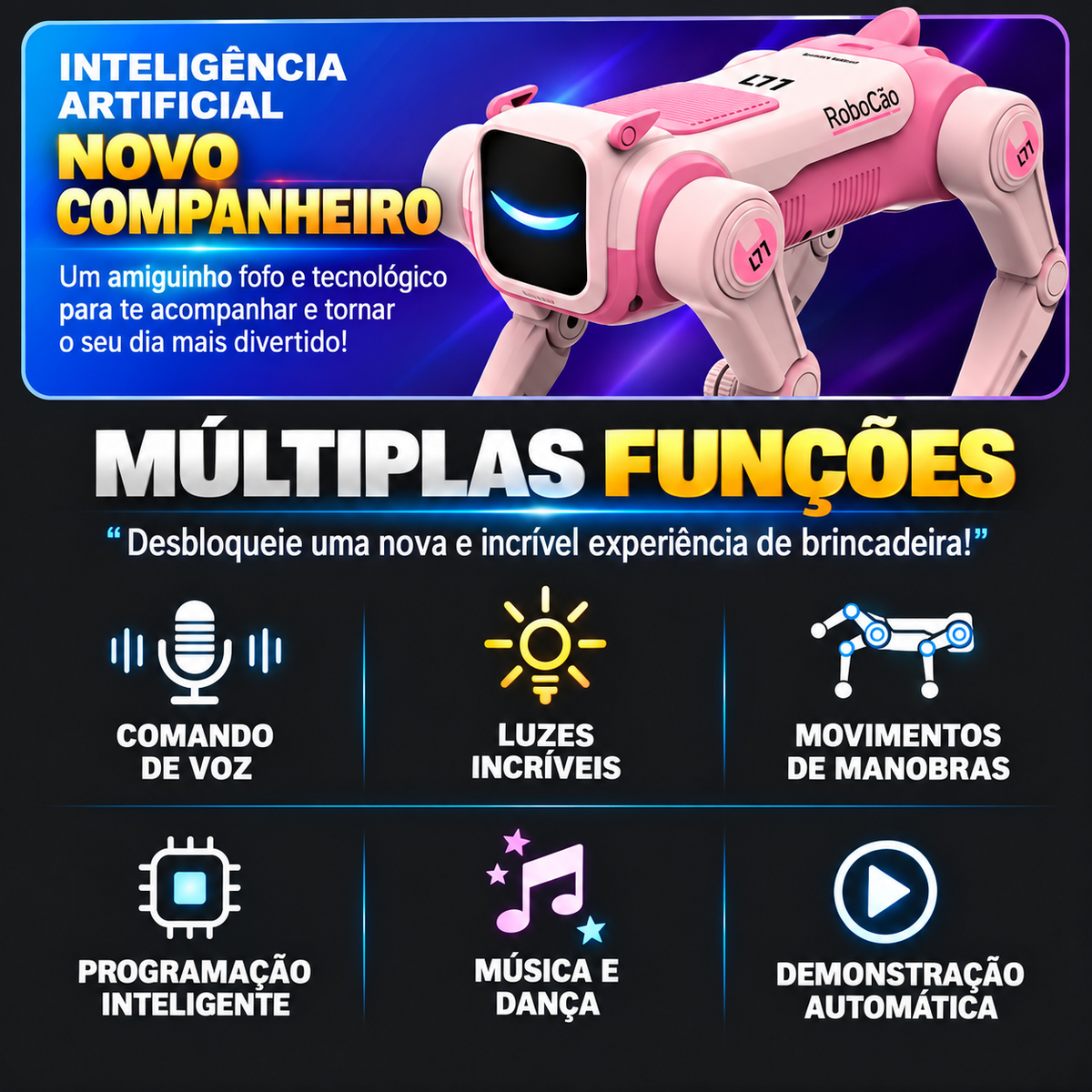 Cão Robô com Controle Remoto Bytehound
