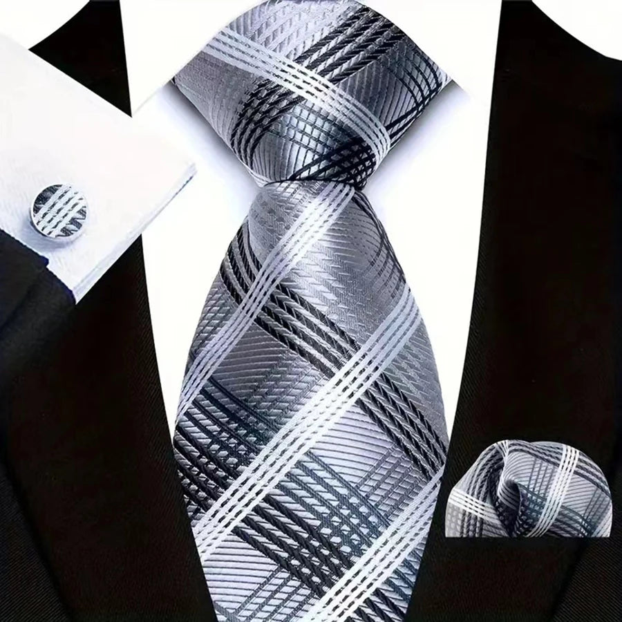 Gravata Masculina de Luxo em Jacquard Listrada