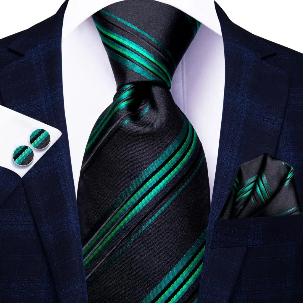 Conjunto de Gravata Masculina em Seda 3 em 1 Hi-Tie Classic™