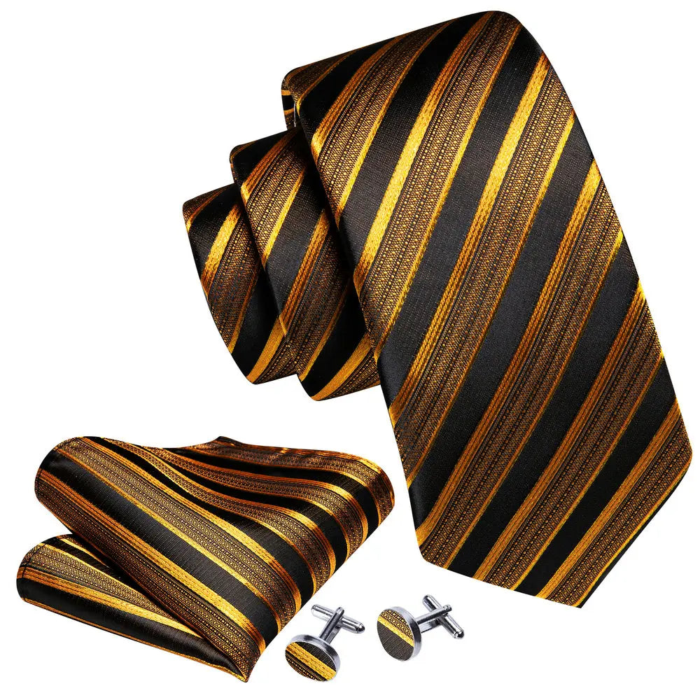 Gravata Masculina de Seda com Poliéster de Luxo com Acessórios