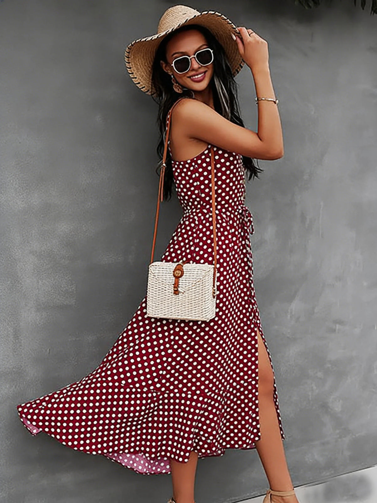 Vestido Midi Feminino Casual com Alças Fina by Loja Bruna Modas