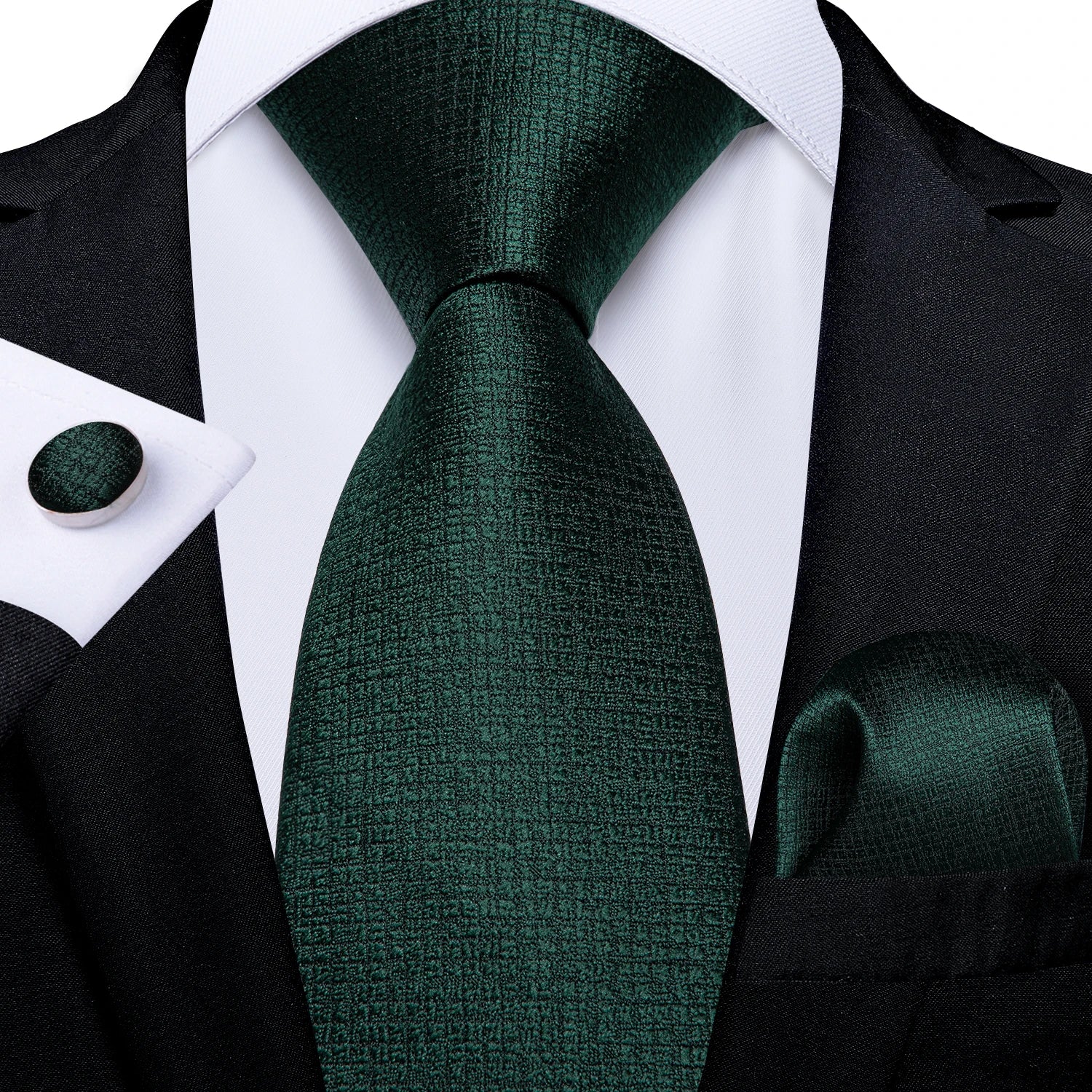Gravata Masculina Verde de Luxo 8 cm com Acessórios
