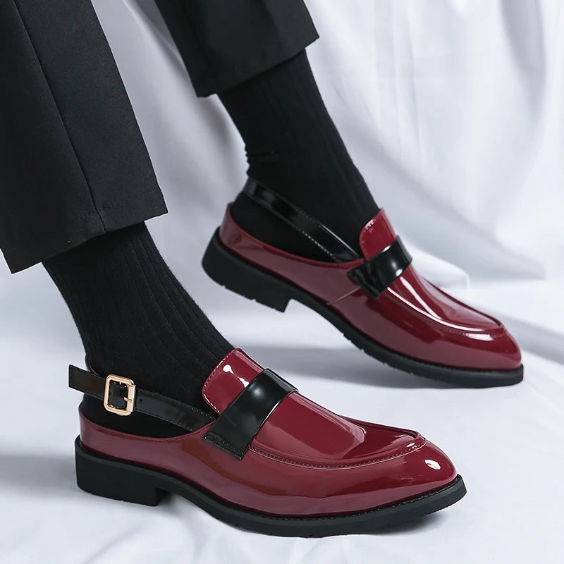 Sapato Masculino Mule Social Couro Envernizado by Loja Bruna Modas