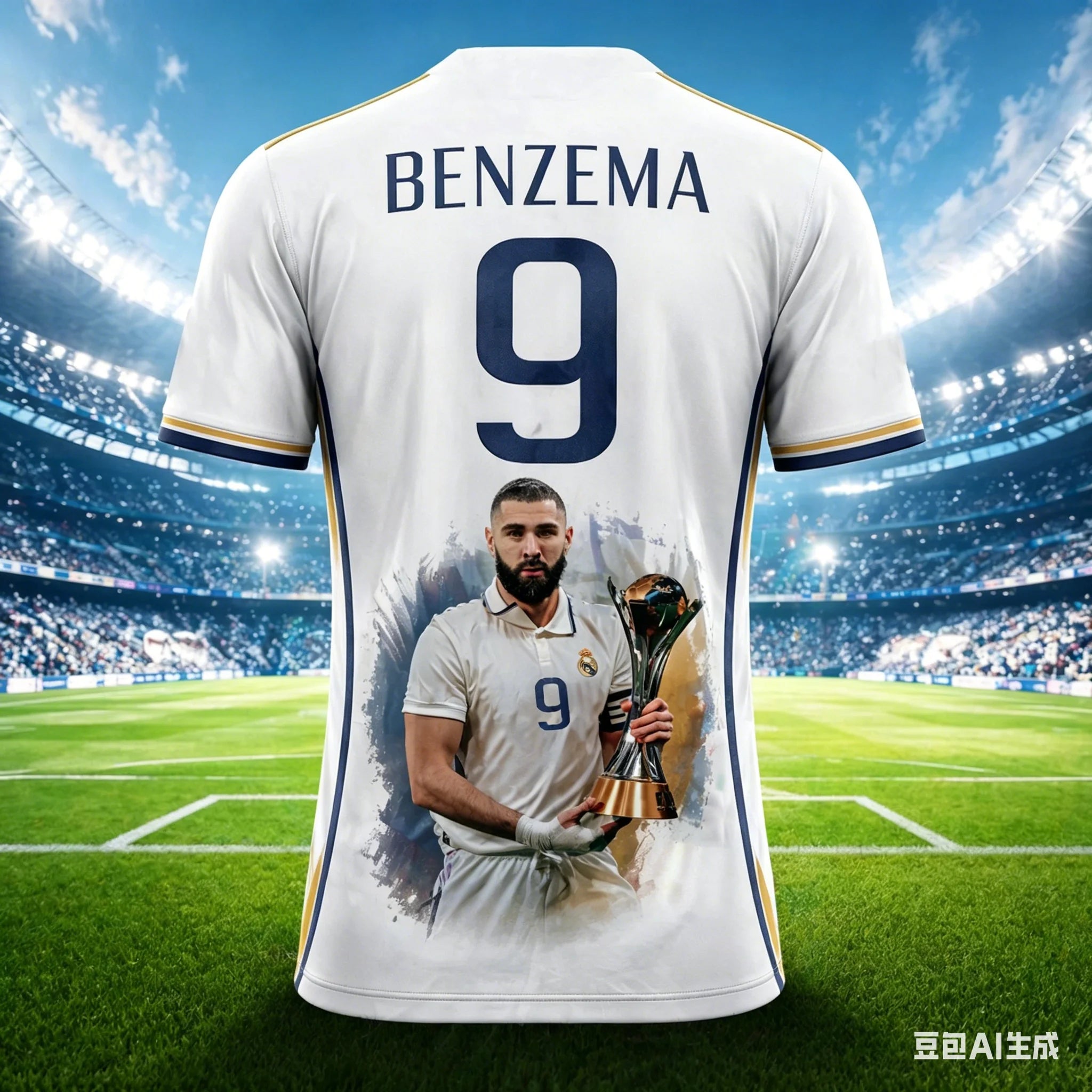 Camisa Masculina Esportiva Estampa 3D Benzema