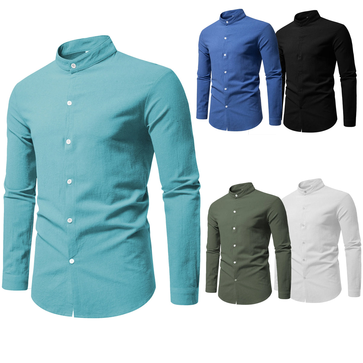 Camisa Masculina Gola em Pé Valcanto