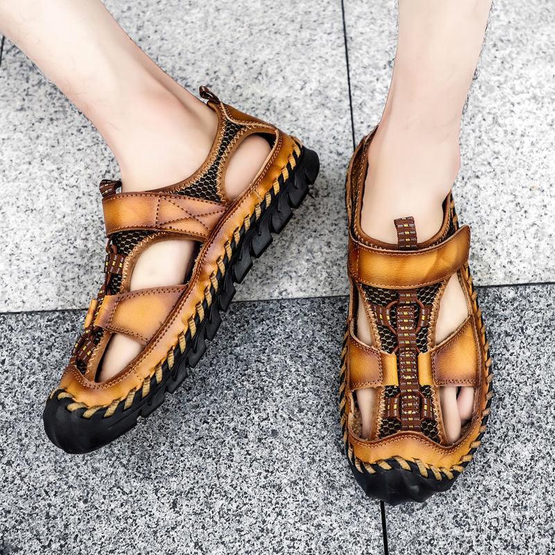 Sandália Masculina de Couro Genuíno Durabilidade e Conforto