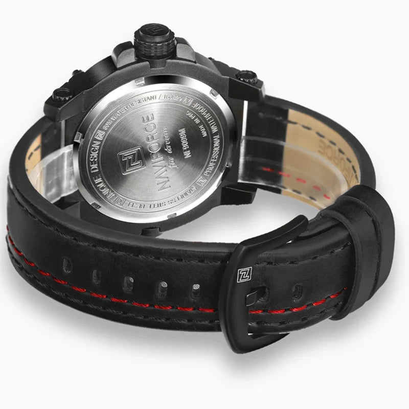 Relógio Masculino Esportivo de Quartzo com Pulseira de Couro PU