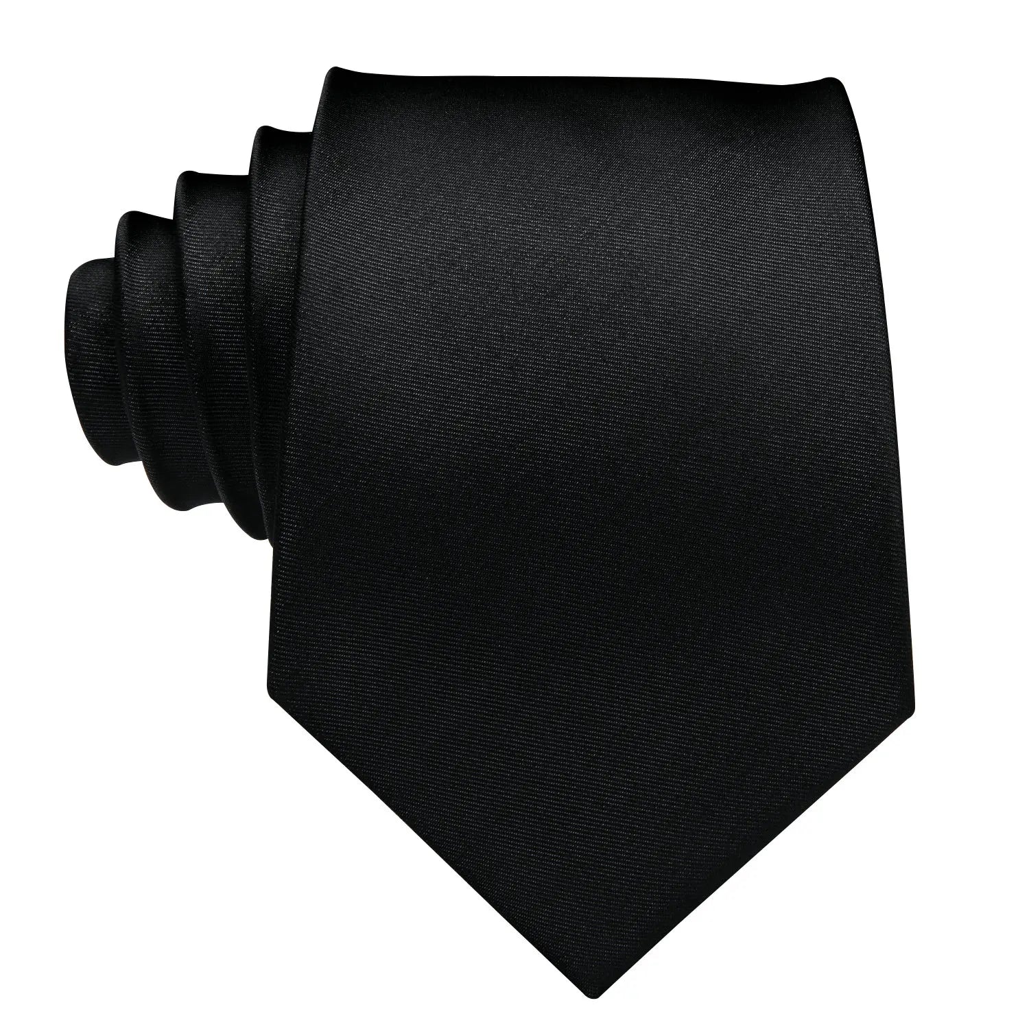 Gravata Masculina Preto Clássico com Lenço de Bolso