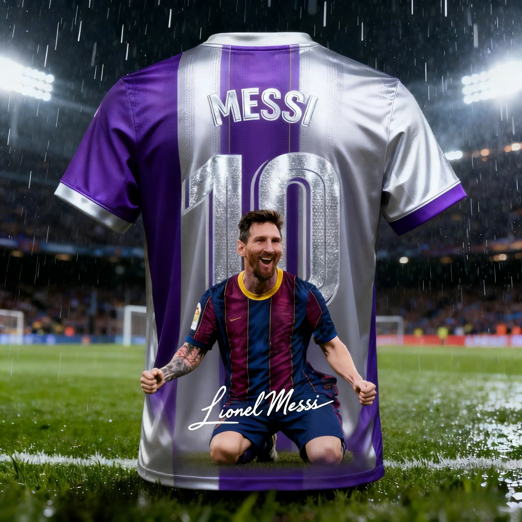 Camisa Masculina Esportiva T-Shirt Estampa 3D Astro do Futebol Messi