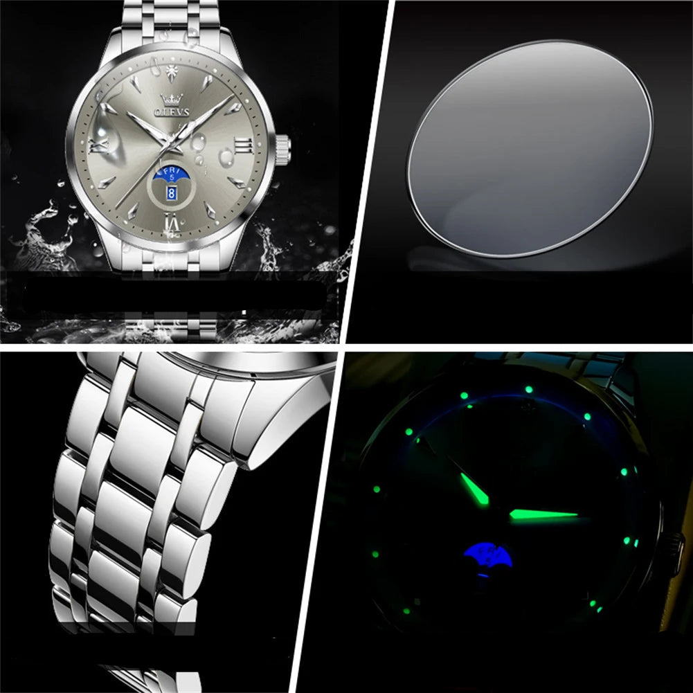 Relógio Masculino Clássico com Pulseira de Aço