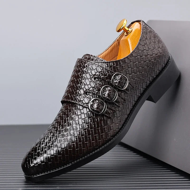 Sapato Social Masculino de Luxo Estilo Italiano com Fivela de Metal by Loja Bruna Modas