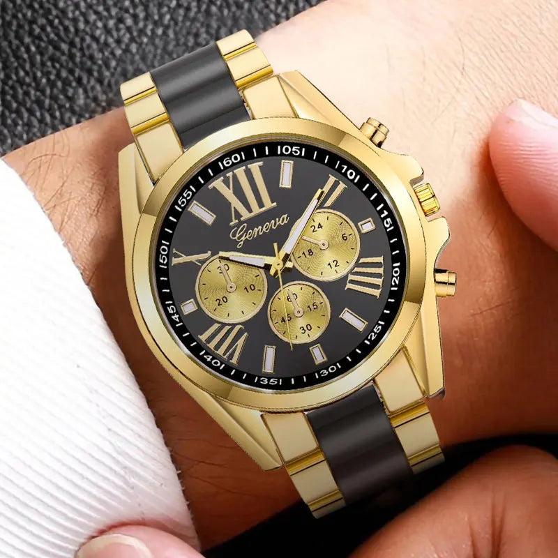 Relógio Masculino de Luxo Golden Ouro by Loja Bruna Modas