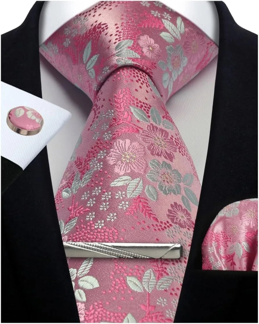 Conjunto de Gravata Clássico Masculino de Seda