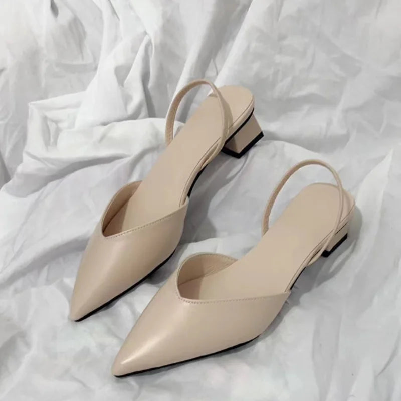 Sandália Feminina Rasteira Salto Alto Bico Fino