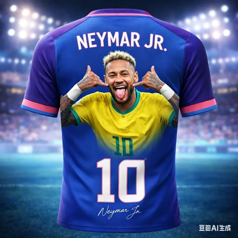 Camisa Masculina Esportiva Estampa 3D Neymar JR