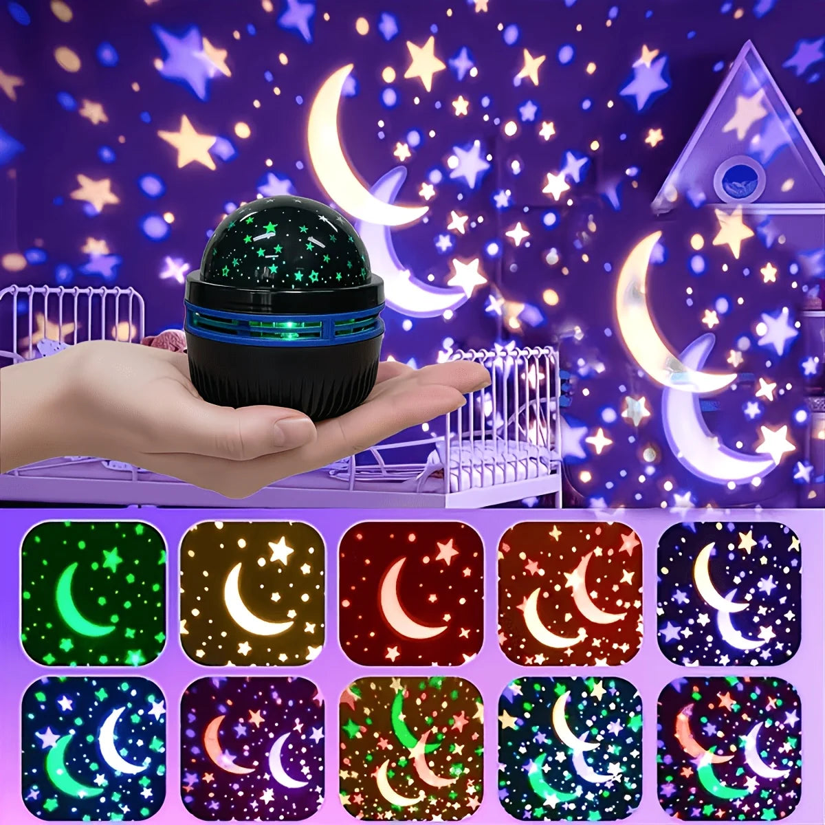 Luz Noturna LED Projetor de Estrelas Moonflare