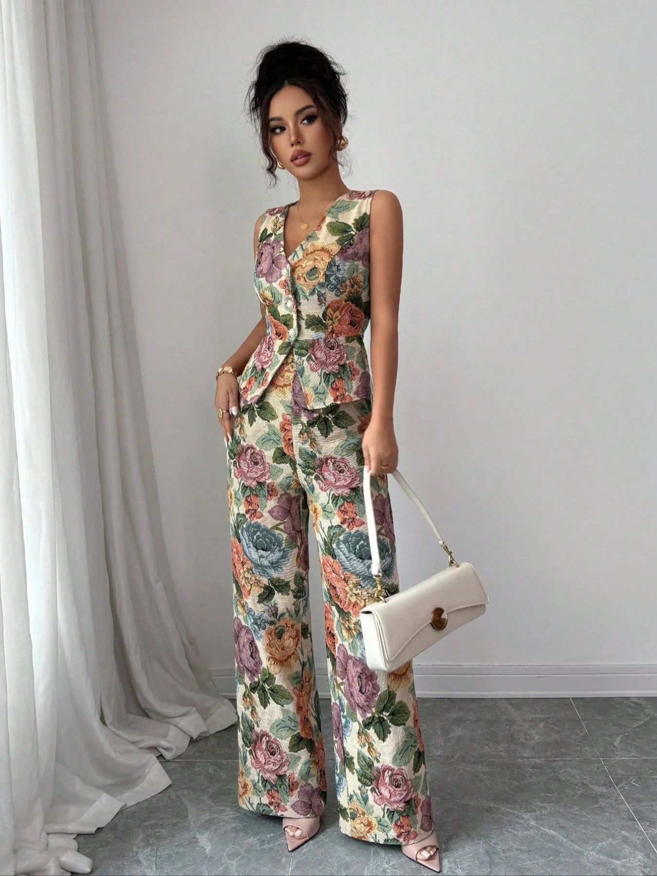 Conjunto Feminino Duas Peças com Estampa Floral by Loja Bruna Modas