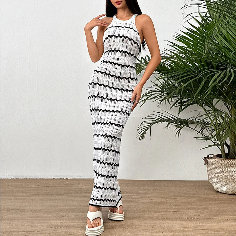 Vestido Longo Feminino Casual em Tricô by Loja Bruna Modas