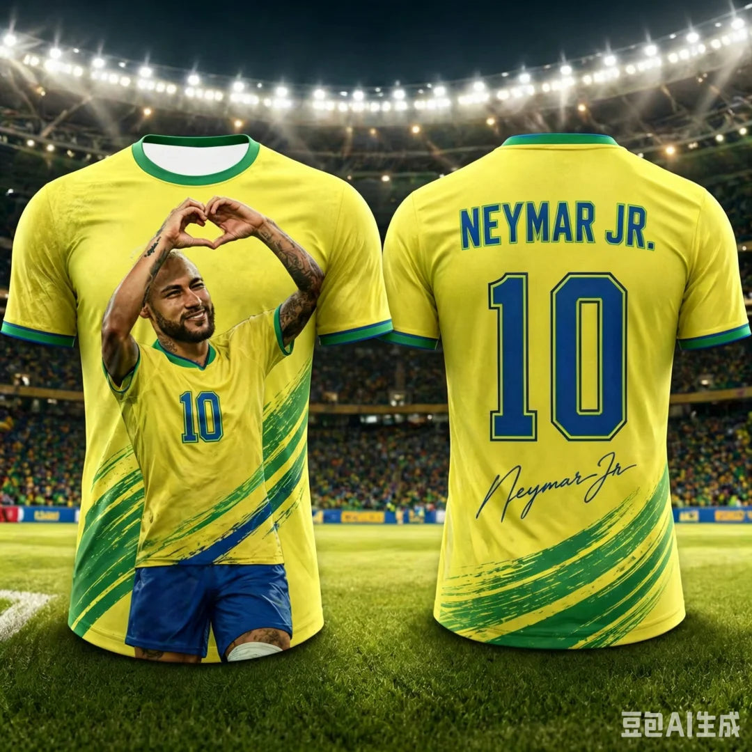 Camisa Masculina Esportiva T-Shirt Estampa 3D Neymar
