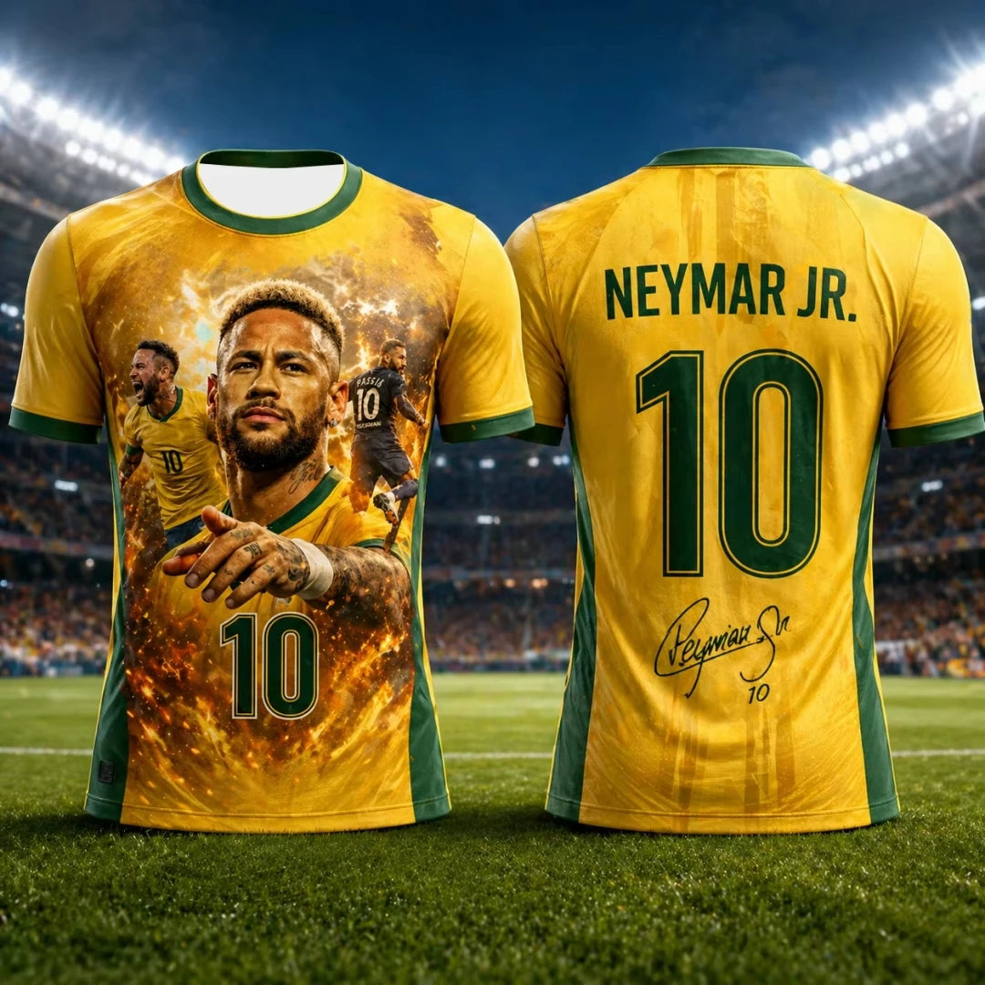 Camisa Masculina Esportiva T-Shirt Estampa 3D Neymar